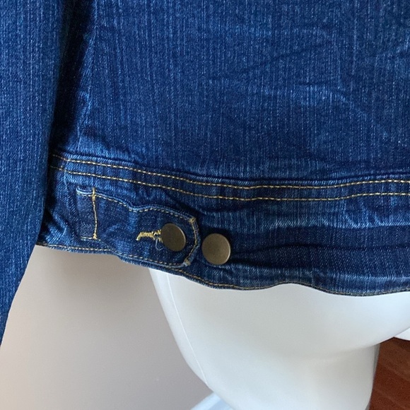New Look Stretch Dark Wash Jean Jacket Size 2X Neutral 90’s Spring Plus Size - Picture 5 of 8